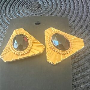 Elegant Gold and Black Earrings